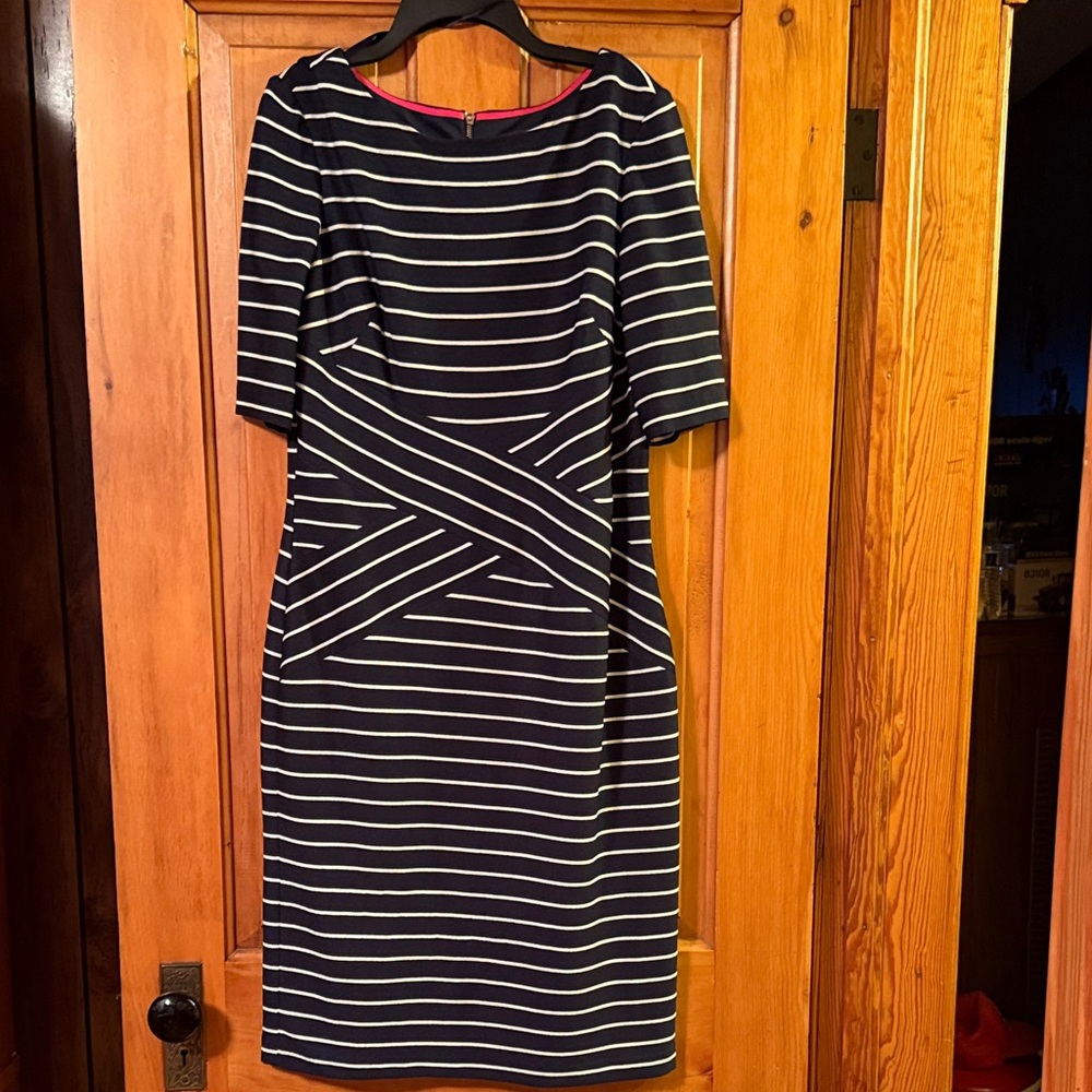Jessica Howard Navy and White Long Sleeve Dress